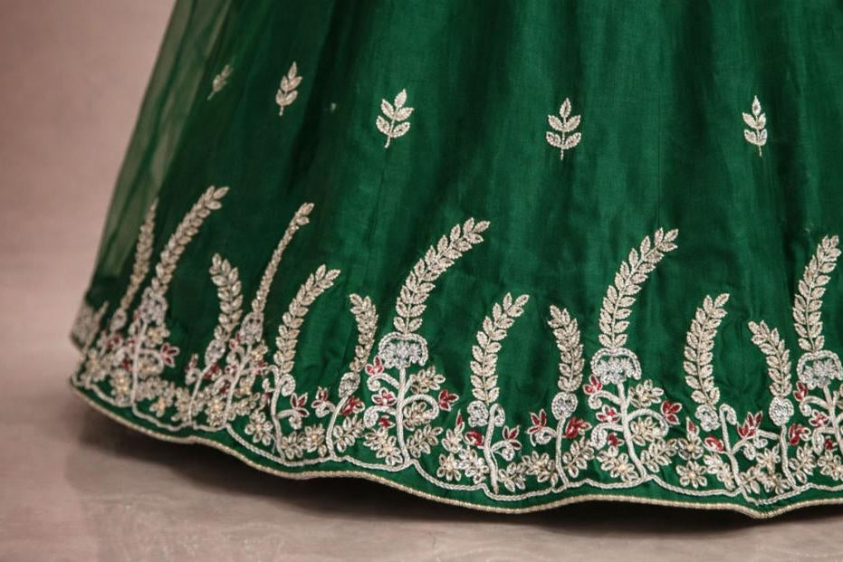 Women Handwork Lehenga with Bearberry Dupatta and Blouse