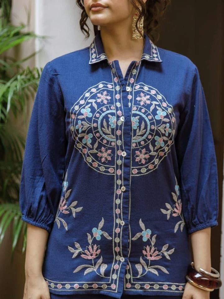 Embroidery Work Cotton Flex Co-ord Set Kurta Set