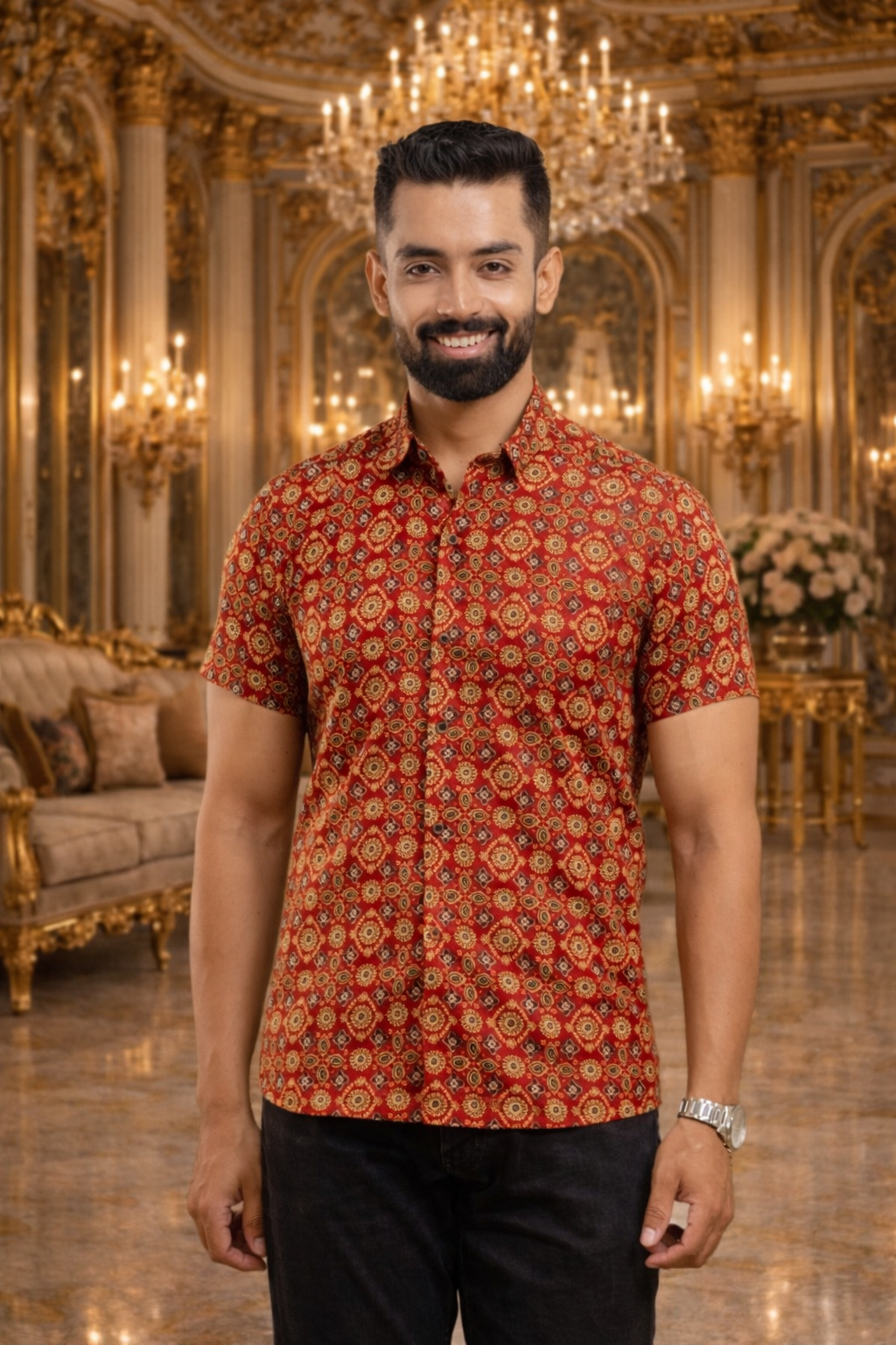 Jaipuri Print Cotton Men's Shirt